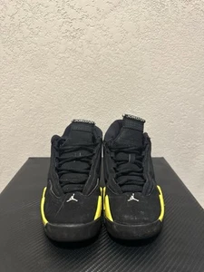 Air Jordan Retro 14 BG Thunder Size 6.5Y Black Vibrant Yellow White 487524-070 - Picture 1 of 6