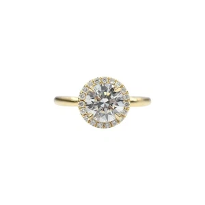 2.20 Ct Round Cut 18K Yellow Gold IGI Certified Lab Grown Diamond Wedding Ring - Picture 1 of 9