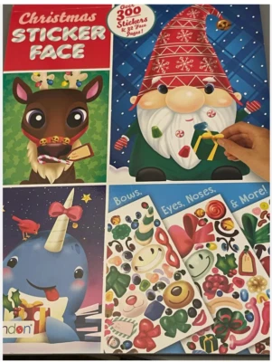 Christmas Sticker Face Book 300+ Stickers & 32 Face Pages NEW Foto 1 de 4