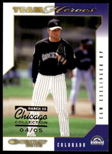 2003 DONRUSS TEAM HEROES CAM ESSLINGER 181 MINT CHICAGO COLLECTION /5 ROCKIES