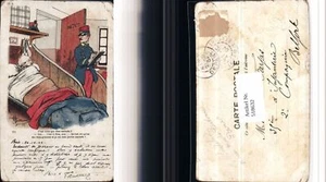 518632,Künstler AK Militärhumor Soldat Bett Humor - Picture 1 of 1