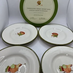 Pottery Barn Kids Thanksgiving Plate Set Of 4 W/Original Box 7" *NEW* - Picture 1 of 8