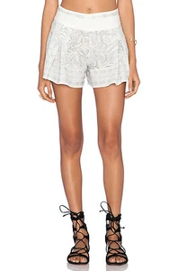 $128 Free People Heart It Flowy Shorts Skort Ivory White Blue Paisley 2 8 XS M - Picture 1 of 8
