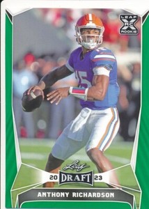 #40 ANTHONY RICHARDSON 2023 Leaf Draft Football GREEN RC COLTS