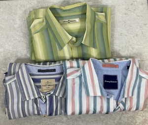Tommy Bahama Button Front Shirt Lot Long Sleeve Silk Cotton 3 Total Mens Large - Picture 1 of 24