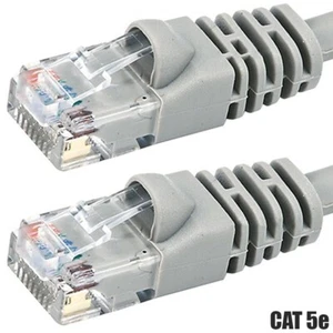 3-50FT Cat5E RJ45 Network LAN Ethernet UTP Crossover Cable Gold Copper Wire Gray - Picture 1 of 7