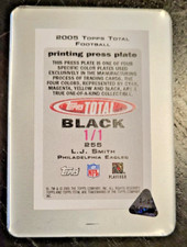 2005 Topps Total   1/1  Printing Plates   Black Back #255   L.J. Smith