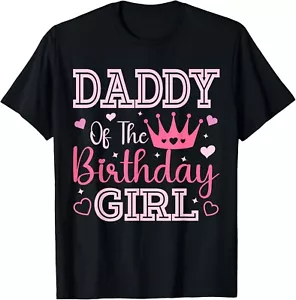 Daddy of the Birthday Girl Cute Pink Matching Family Party T-Shirt - Picture 1 of 3