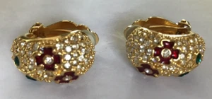 Pendientes de clip de cristal con clip de circonita cúbica y esmalte Joan Rivers de colección - Imagen 1 de 4