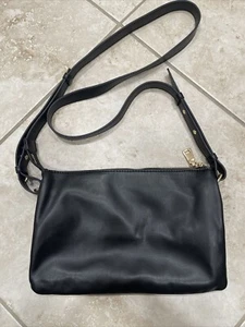 INC Frankiee Hotfix faux-leather shiny shoulder crossbody bag purse -BLACK - Picture 1 of 4