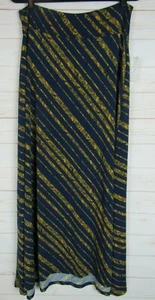 Maxi falda para mujer Lularoe azul marino y amarillo estampado talla M nueva con etiquetas - Imagen 1 de 3