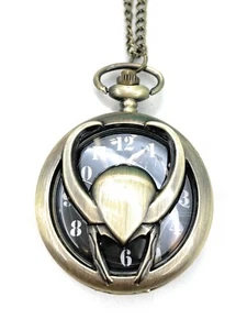 Loki Collana Con Orologio Funzionante Elmo Avengers Metallo Nichel Free Disney - Picture 1 of 3