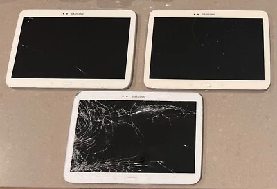 Lot of 3 Defective Samsung Galaxy Tab 3 Wi-Fi 16GB 10.1" LCD - White - Image 1 of 4