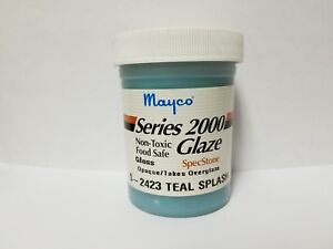 Mayco Series 2000 Ceramic Glaze Vintage 4 OZ. S-2423 Teal Splash Gloss