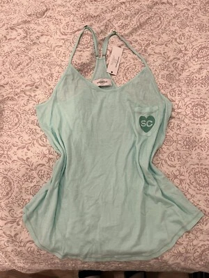 Soul Cycle, Cami Top Feminino Flowy com Coração SC Tamanho Grande Estado Perfeito/Turquesa - Imagem 1 de 4