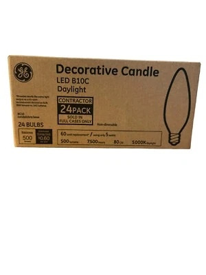 24 Pack GE B10C LED 5000k Daylight Candelabra 5W (60 watt replacement) Bulbs - Image 1 of 4