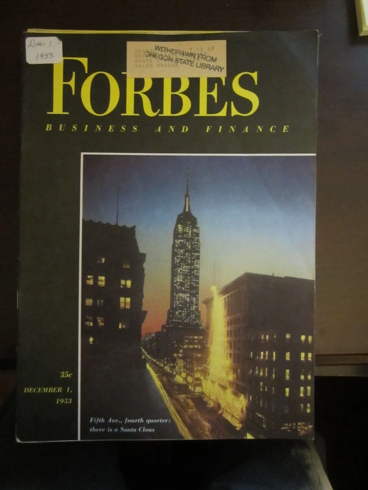 Forbes Magazine December 1953 Fifth Avenue New York There is Santa Claus 67 - Image 1 of 1