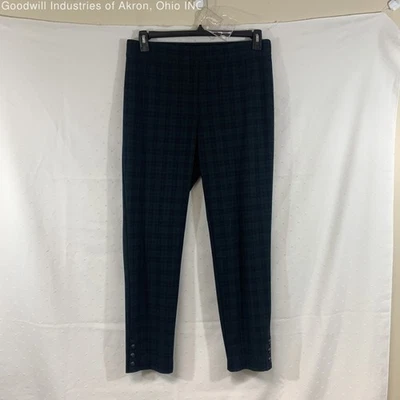 Gently Loved Talbots Green/Blue Plaid Women's Skinny Ankle Pants, Sz. L - Image 1 of 3