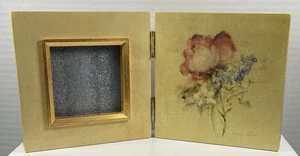 Signed Cheri Blum Floral Hinged Picture Frame Pastel Colors Beautiful - Picture 1 of 12