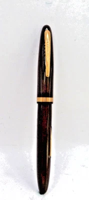 Sheaffer Vintage Brown Admiral Lever Fill Fountain Pen-stickered price--new-fine - Image 1 of 4