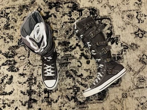 CONVERSE Gris Hebilla Hasta la Rodilla Chuck Taylor XX-HI Hombre’s 7 Mujer’s Talla 9 - Imagen 1 de 12