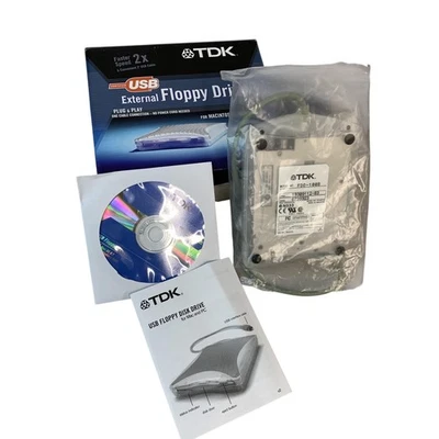 Внешний флоппи-дисковод TDK USB 3,5 дюйма 1,44 МБ FDD-100B TEAC FD-05PUW Mac Windows - Изображение 1 из 4
