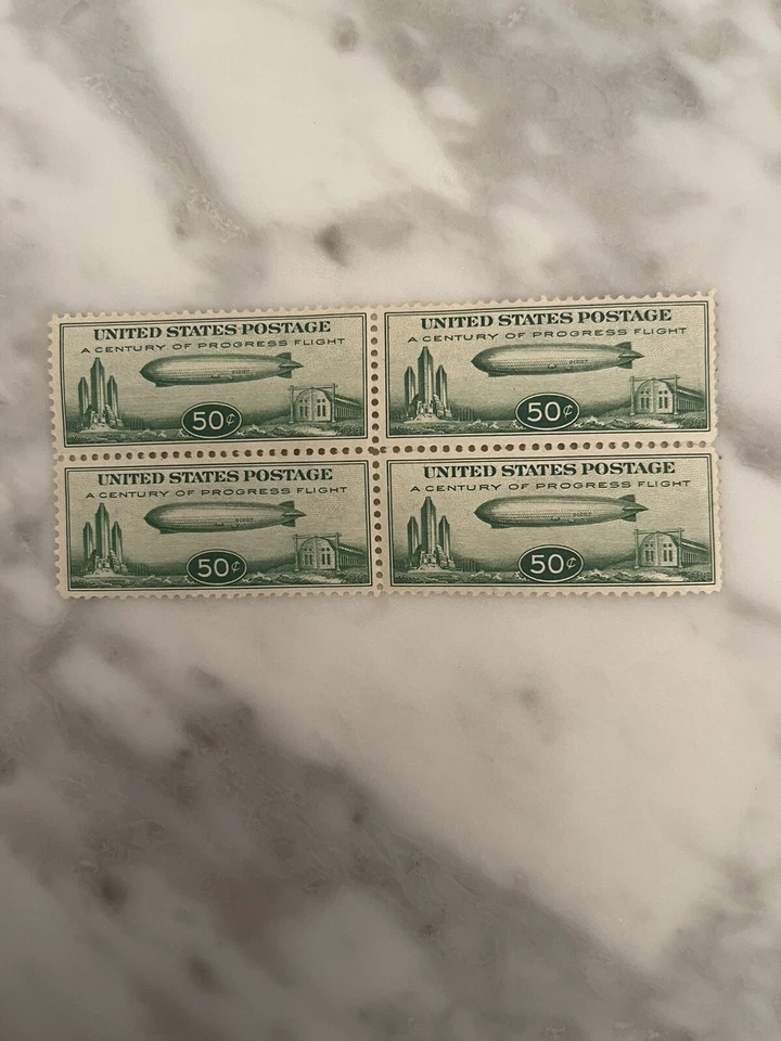U.S. SC. #C18 1933  50c ZEPPELIN  AIRMAIL-Blk  OF 4-MNH Free Shipping - Image 1 of 1