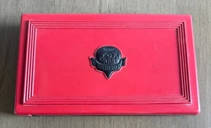 Vintage Crisloid Top Grade Bakelite Green Dominoes Original Red Case - Picture 1 of 9