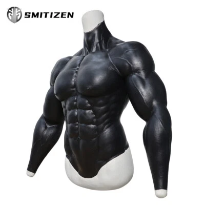 Smitizen Black Silicone Upgraded Muscle Suit Fake Chest Muscle with Strong Arms  - Image 1 of 4