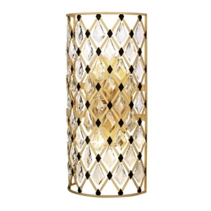 Varaluz Windsor 2 Light Crystal Sconce, Gold/Black/Clear Crystal - 345W02FGMB - Picture 1 of 1