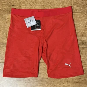 Puma Power Base Layer Compression Fitted Cut Tight Shorts UK L EU L US L Red - Picture 1 of 20