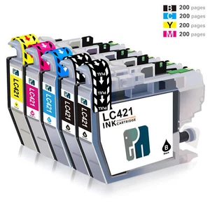 1-10XL Set Patronen Für Brother DCP-J 1050DW 1140DW 1800DW MFC-J 1010DW LC-421 - Afbeelding 1 van 32