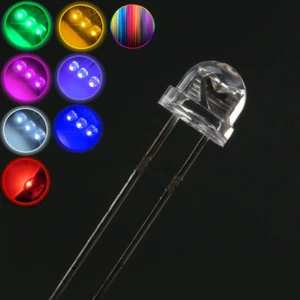 5/8mm Clear Straw Hat LEDs Red,Yellow,Blue,White,Green,Pink Lamp Emitting Diode - Picture 1 of 19