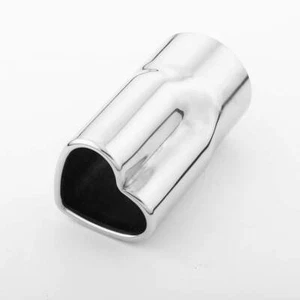 Heart Shaped Exhaust Tip 3" In 304 Stainless Steel 3.25"x3" Straight Cut - Picture 1 of 6