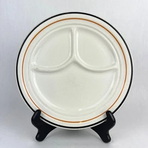 Vintage 1940s Shenango China Striped Divided 9.5” Dinner Plate Restaurant Ware - Picture 1 of 8