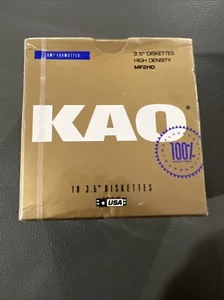 NEW/SEALED 1PK OF 10 KAO 3.5" DISKETTES HIGH DENSITY MF2HD IBM FORMATTED - Picture 1 of 4