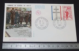 ENVELOPPE 1er JOUR PHILATELIE 1971 HOMMAGE AU GENERAL DE GAULLE 1944 COLOMBEY - Imagen 1 de 1