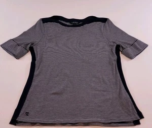 Womens Lauren Ralph Lauren Navy Blue Striped Top Size Large  - Picture 1 of 5