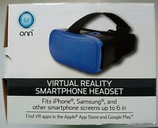 ONN Virtual Reality Smartphone Headset for Smartphones up to 6 Inch Blue