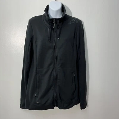 Chaqueta Outdoor Research para mujer XL negra con cremallera completa con bordado floral Foto 1 de 4