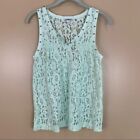 EXPRESS Mint Green Lace Studded Tank Top Small