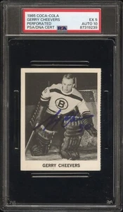 Gerry Cheevers RC 1965 Coca-Cola Perforated Signed PSA 5 Auto 10 - Picture 1 of 1