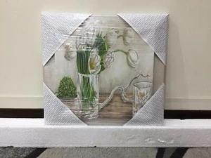 QUADRO MODERNO FIORI CON CORNICE IN LEGNO TORTORA 39x37 cm - Imagen 1 de 3