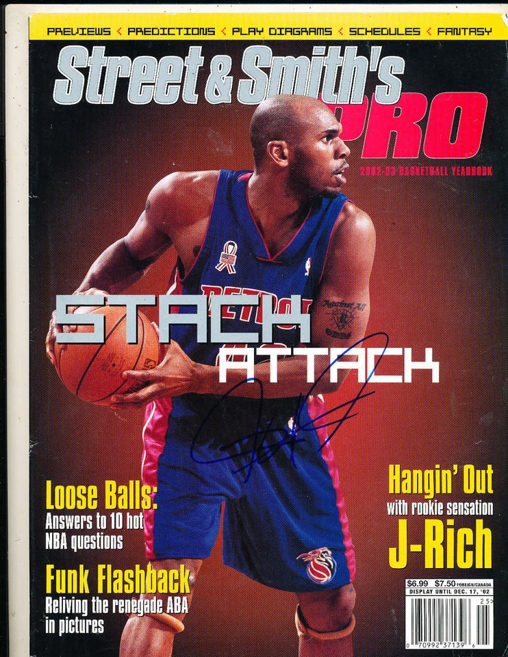 Street Smith Jerry Stackhouse Pistons 2002 firmado em bxbks Foto 1 de 1