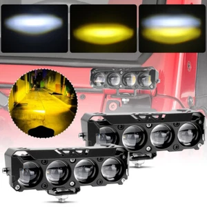 2X 5"inch LED Work Light Bar Driving Fog Lamp Spot DRL Offroad SUV Yellow+White - Picture 1 of 12
