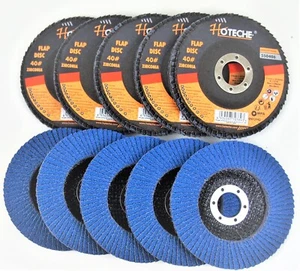 10 Stück Zirkonia Blau Fächerscheibe Schleifscheibe 4-1/2 Zoll x 7/8 Zoll 40er Körnung - Bild 1 von 3