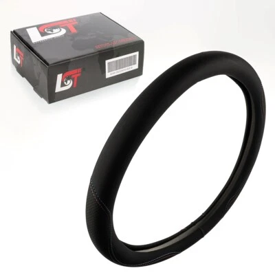 Housse De Volant Ø 38 Cm Noir Couture Rouge Et Bleue Pour AUDI A3 A5 A7 A8 - Photo 1/4