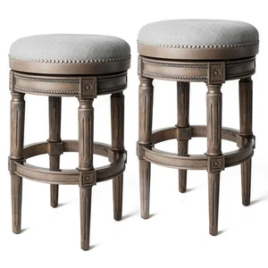 Maven Lane Pullman Swivel Stool, Reclaimed Oak, Bar Height (Open Box) (2 Pack) - Picture 1 of 6