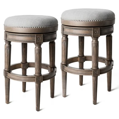 Maven Lane Pullman Swivel Stool, Reclaimed Oak, Bar Height (Open Box) (2 Pack) - Image 1 of 4