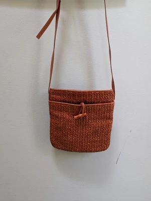 CEM Cartera Tejido Cuero Trenzado Hombro Nantucket Cesta Bolso Correa Trenzada De Colección Foto 1 de 4